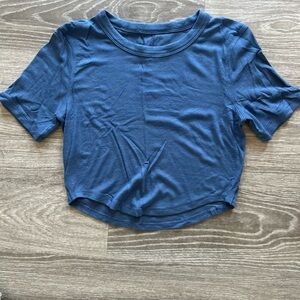 lululemon athletica Short Sleeve Cropped Tee in Blue